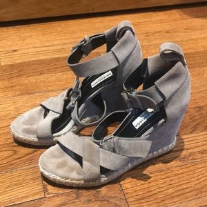 Balenciaga Paris suede beige wedge heel sandals size 37